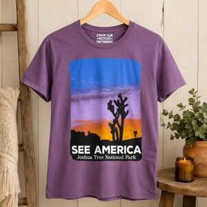 Creative Action Network Joshua Tree National Park Graphic Tee Purple Womens M